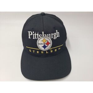 Vintage Pittsburgh Steelers Eastport Team NFL Snapback Hat Cap Football Black